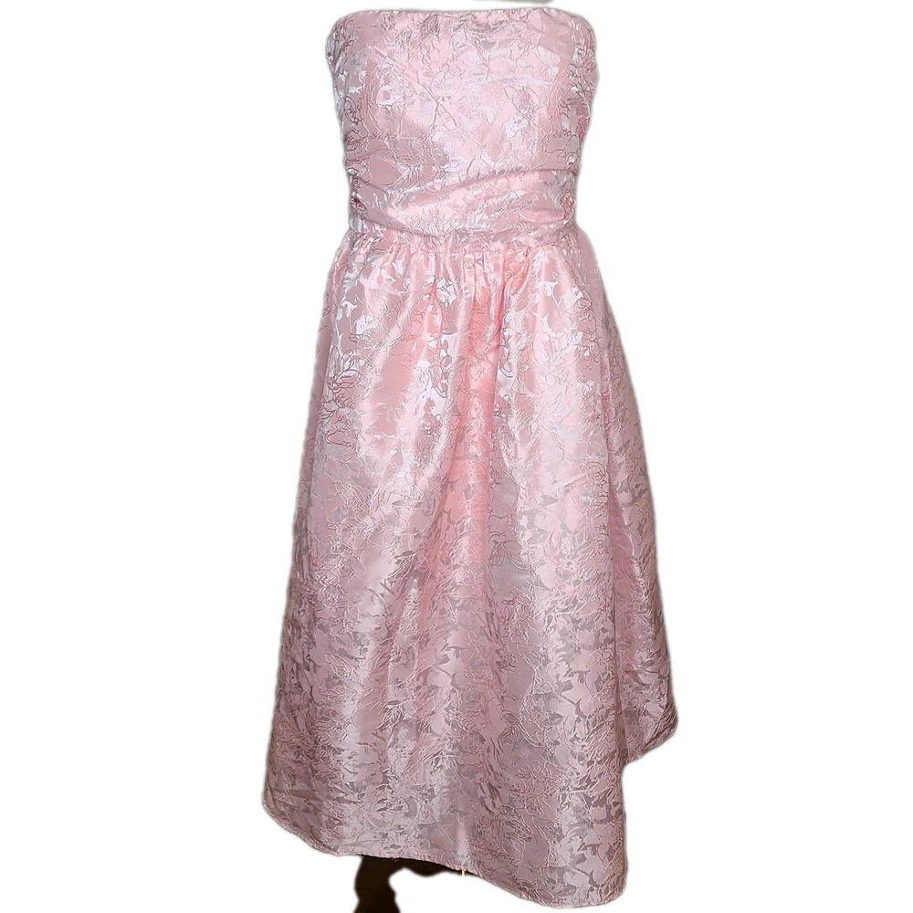 Fashion Nova Jacquard Strapless Special Occasion Midi Dress Pink Size L‎